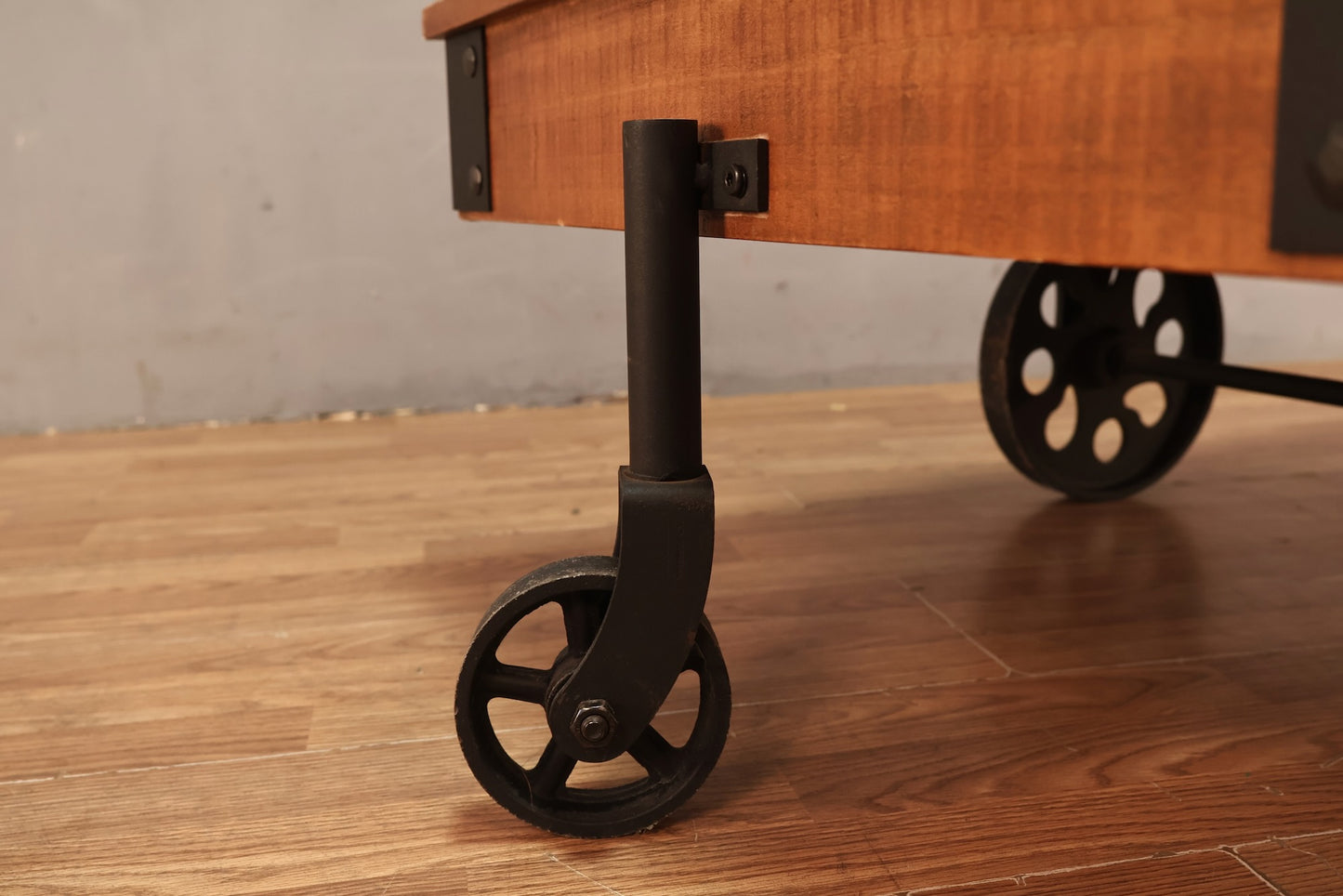 Large Industrial Rolling Coffee Table - ONLINE ONLY