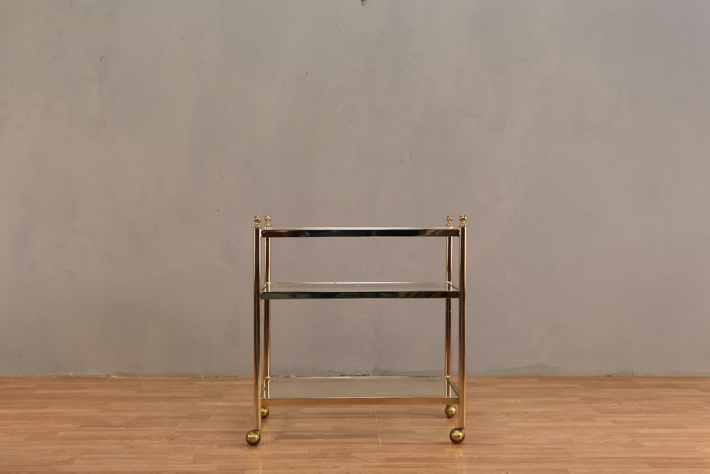 Brass & Glass 3-Tier Bar Cart