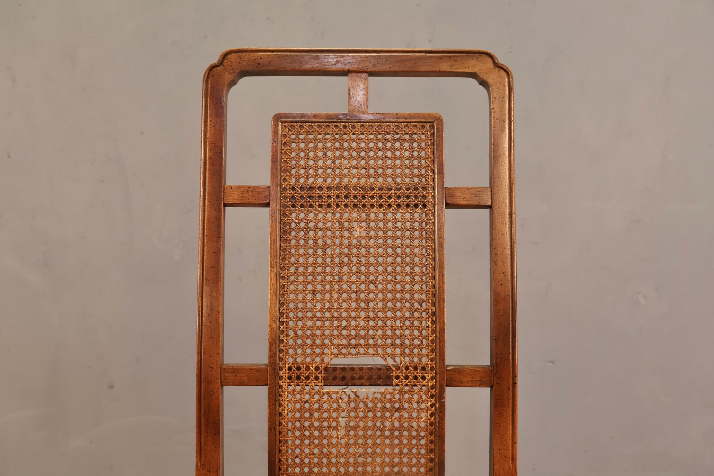 Chinoiserie-Style Walnut & Cane Side Chair - ONLINE ONLY