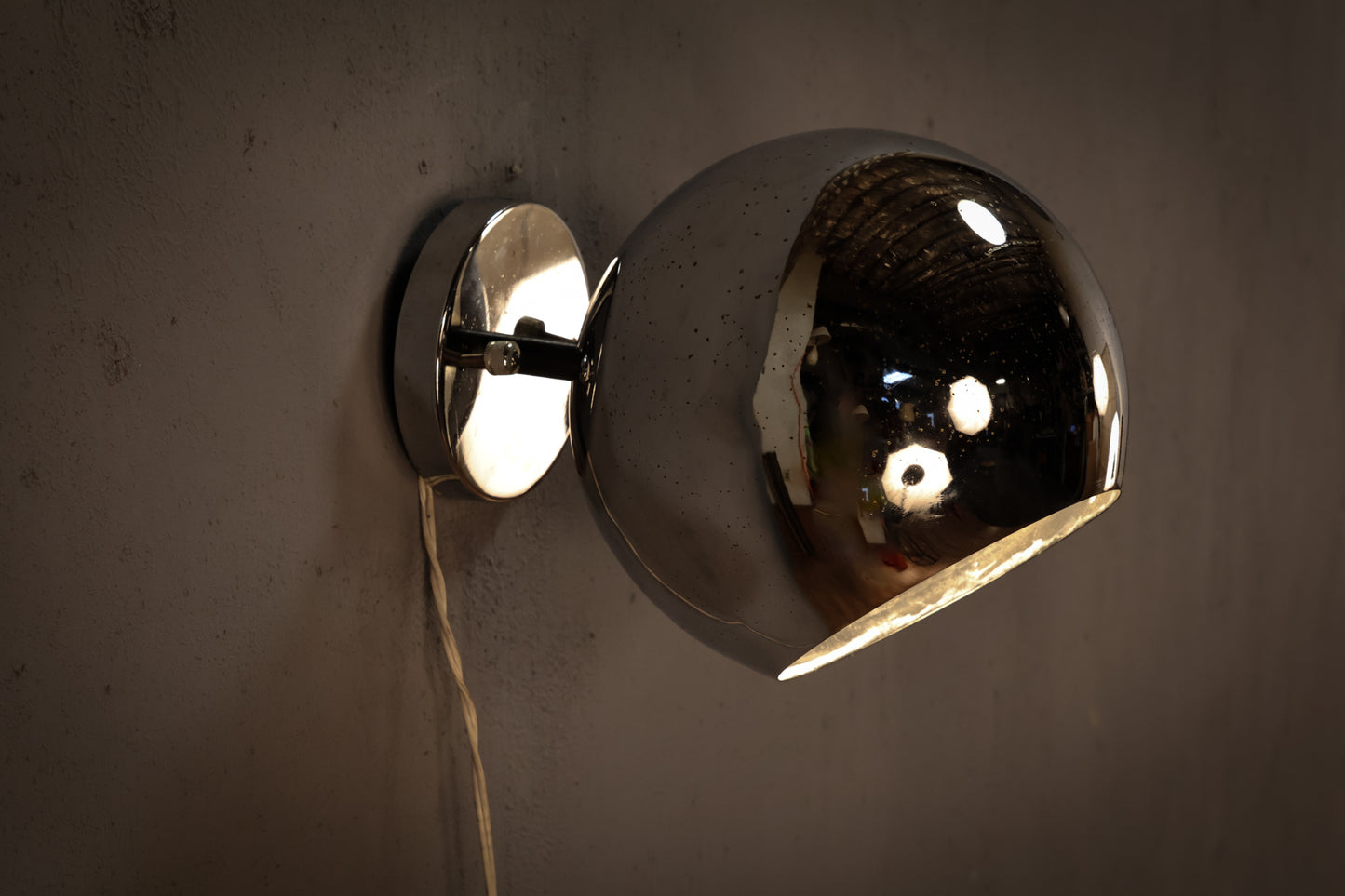 1970s Chrome Eyeball Wall Sconce