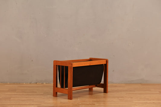Teak Sling Magazine Rack