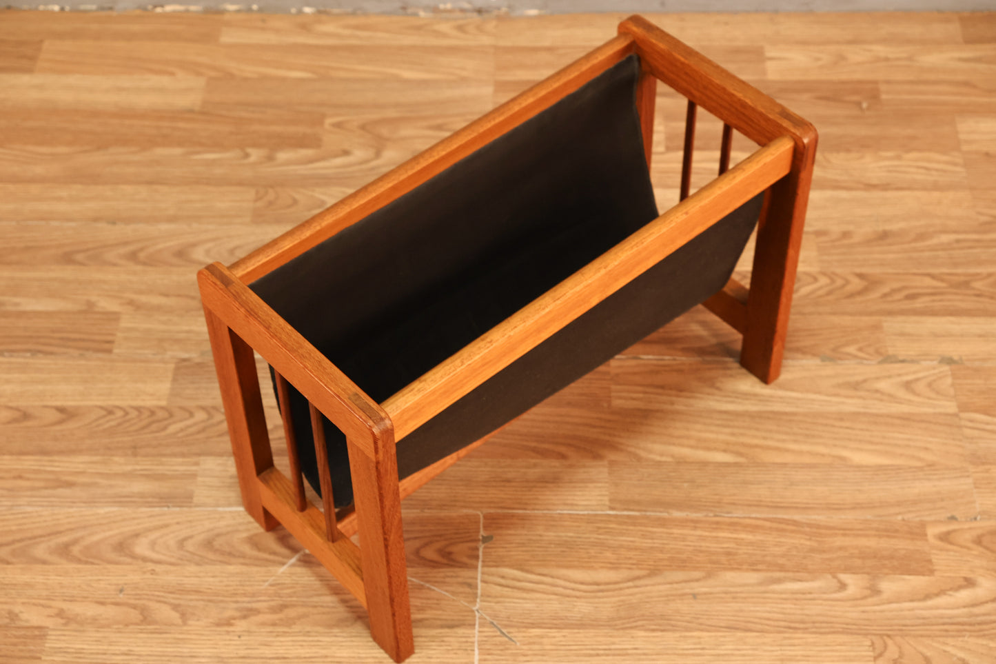 Teak Sling Magazine Rack