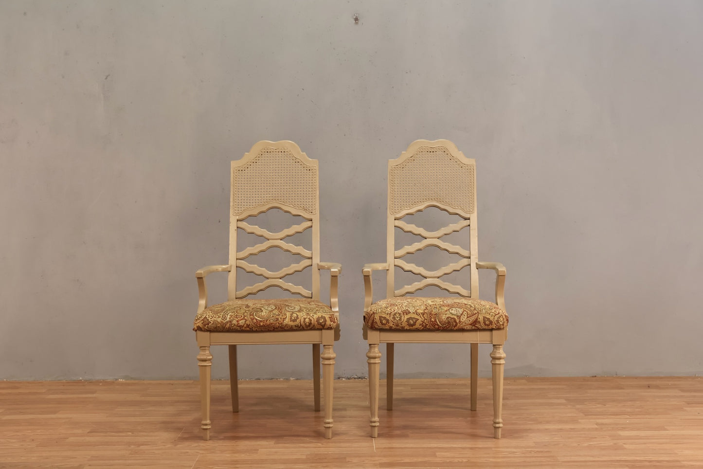 Mid Century Cane & Paisley Armchair