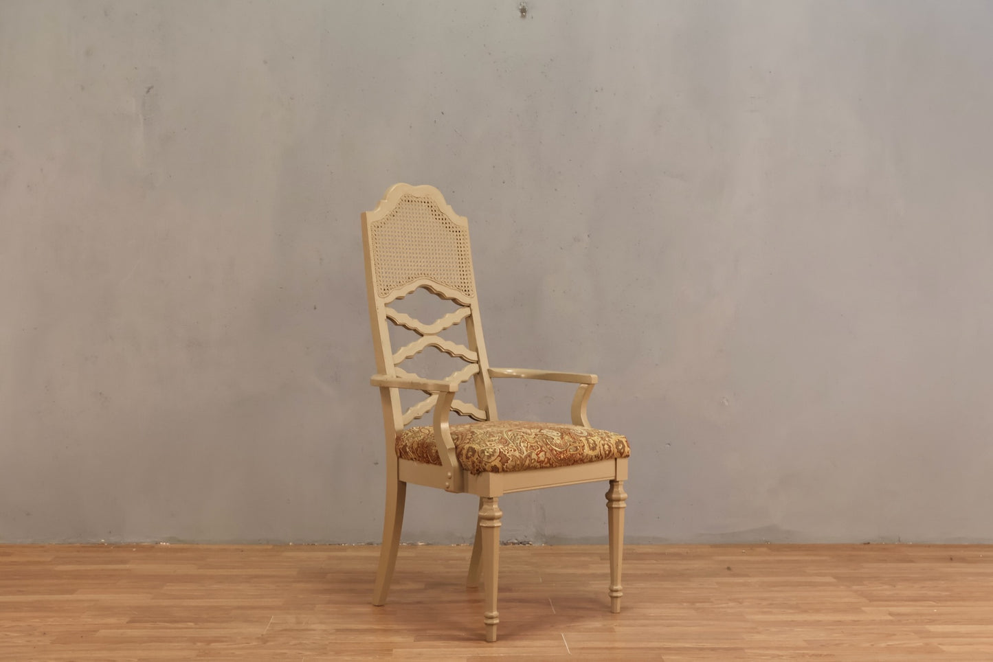 Mid Century Cane & Paisley Armchair