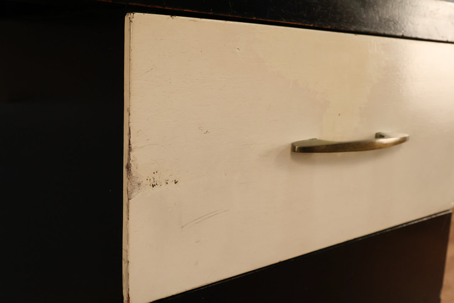 Boxy Black & White 3-Drawer Desk