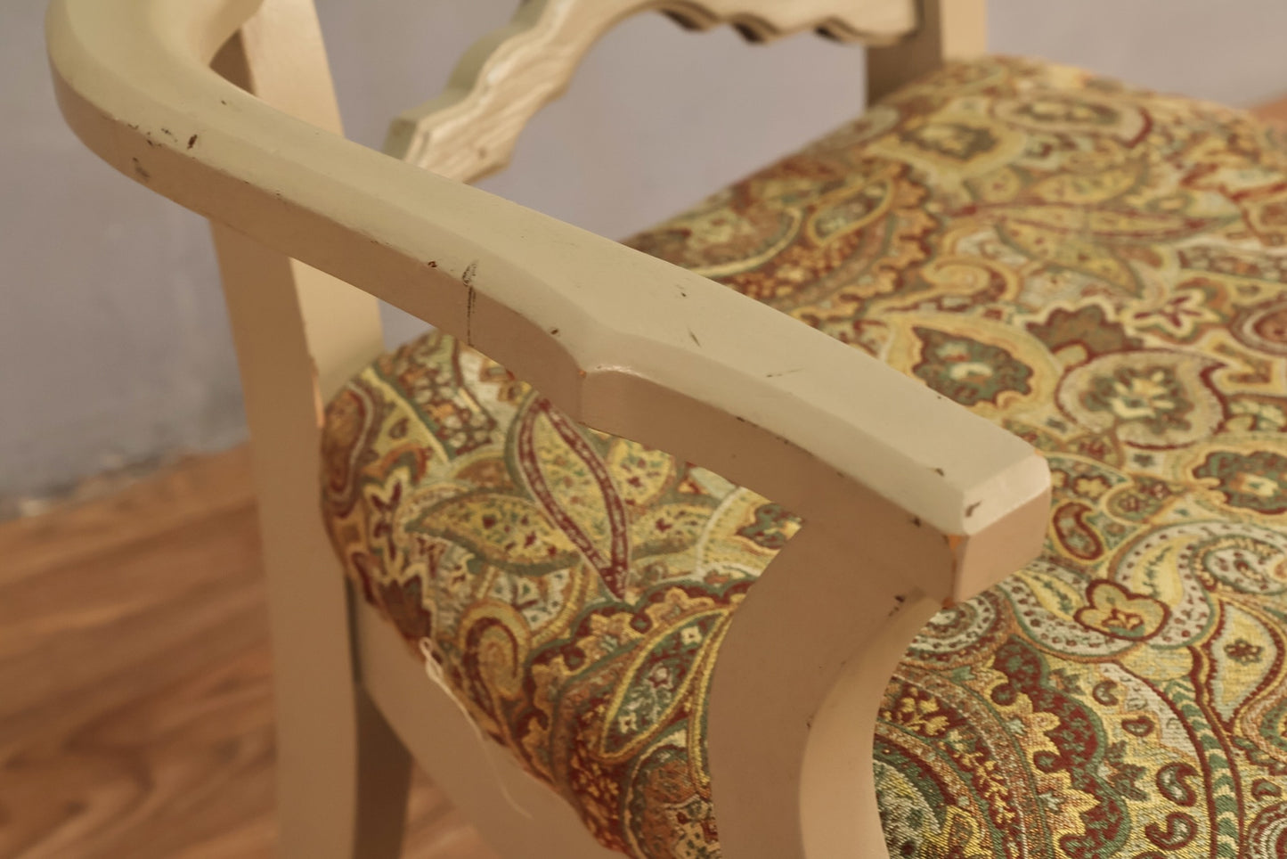 Mid Century Cane & Paisley Armchair