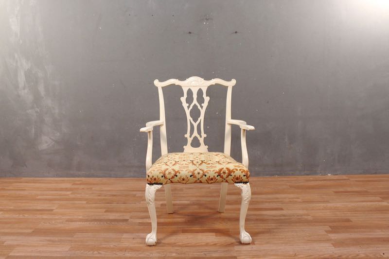 Chippendale White & Needlepoint Armchair