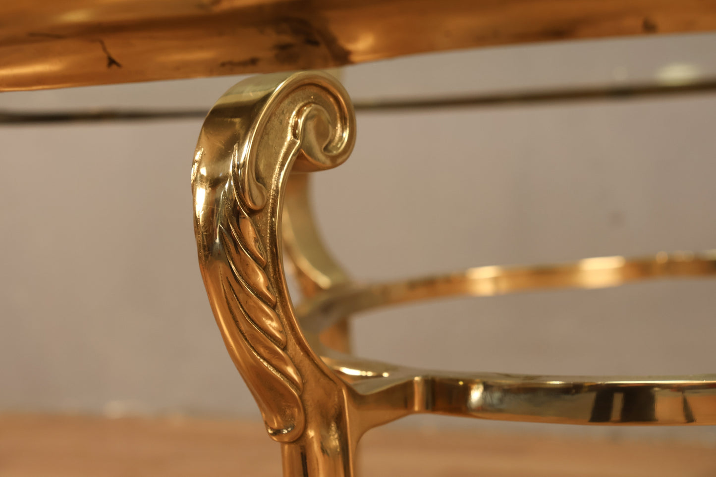 La Barge Scalloped Brass & Glass Coffee Table