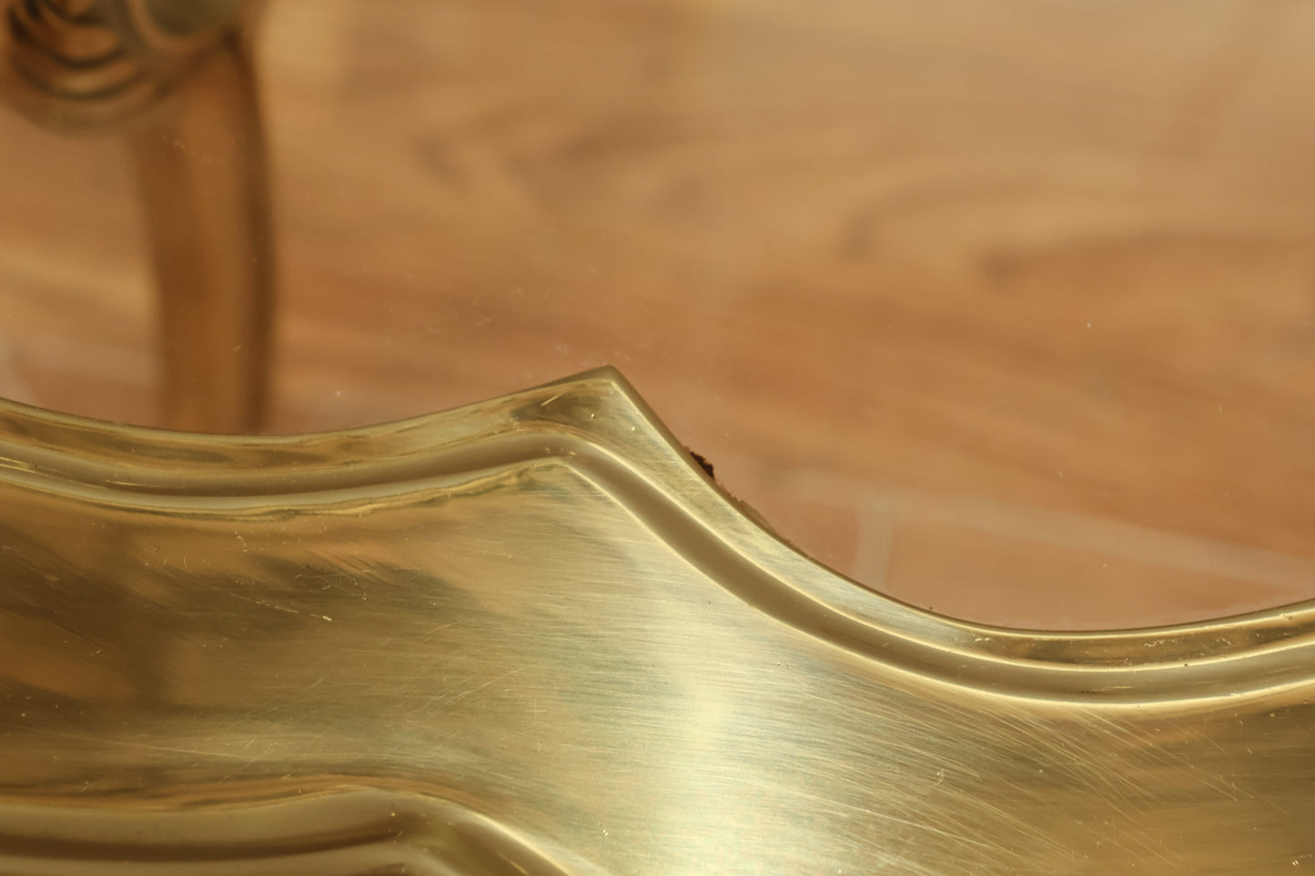 La Barge Scalloped Brass & Glass Coffee Table