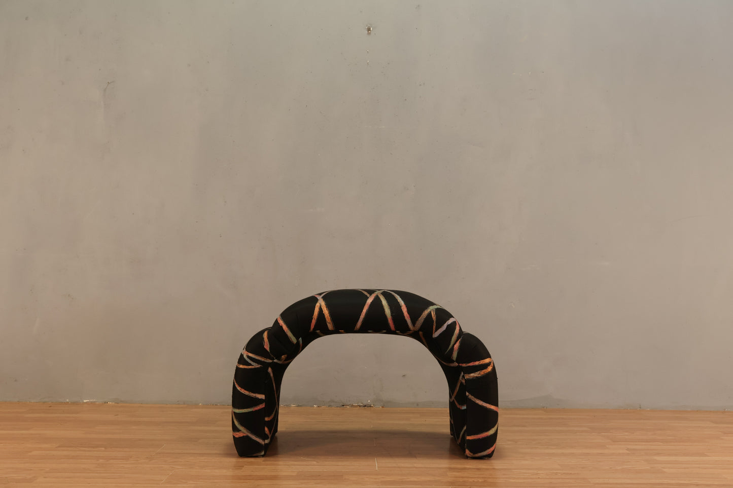 1980s Abstract Pastel Waterfall Bench