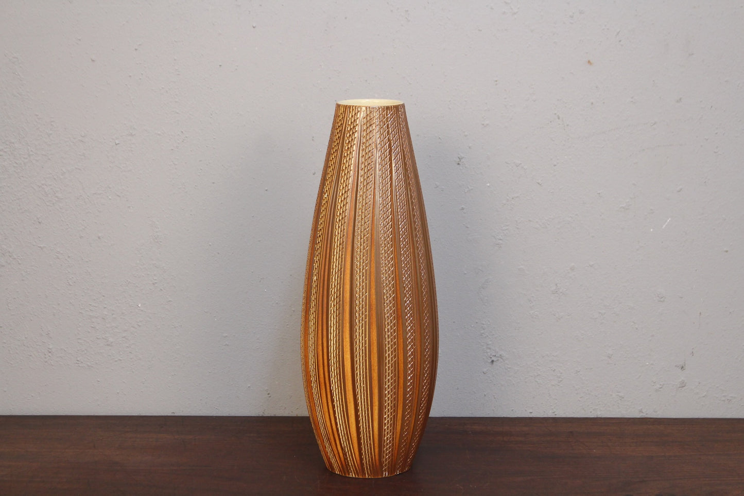Mid Century Copper Ceramic Vase