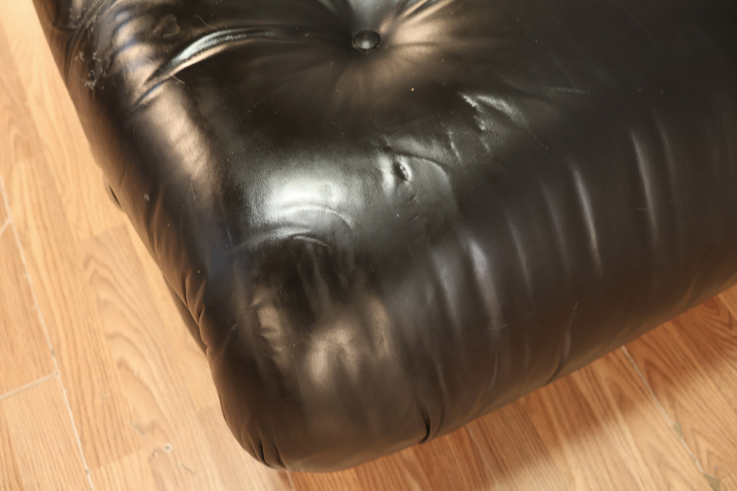Cassina Black Leather Ottoman - ONLINE ONLY