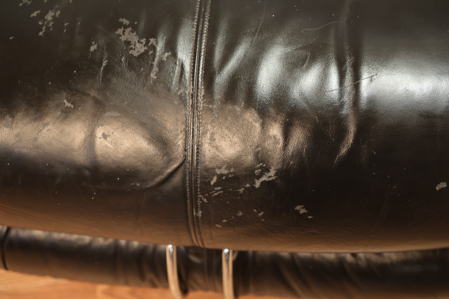 Cassina Black Leather Ottoman - ONLINE ONLY