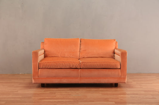 Apricot Velveteen Loveseat
