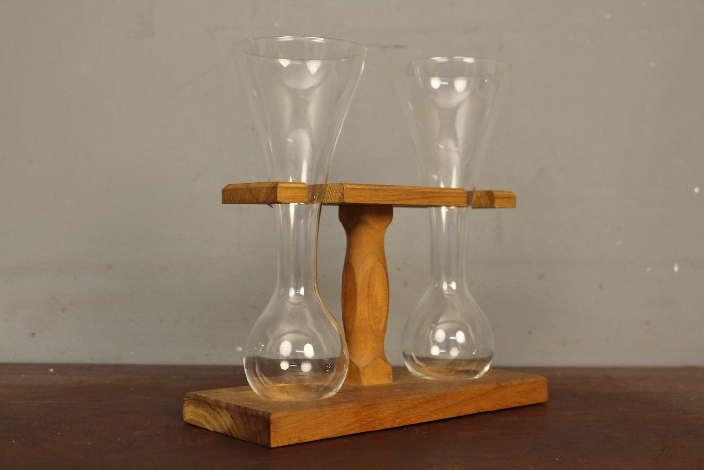 "Coachman" Wood & Glass Beer Set