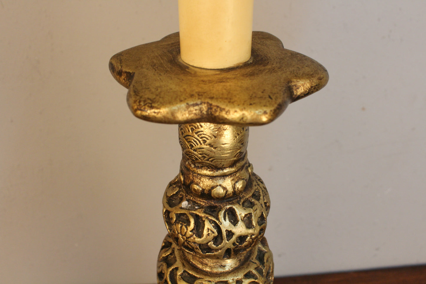 Extra-Tall Gold Plaster Table Lamp