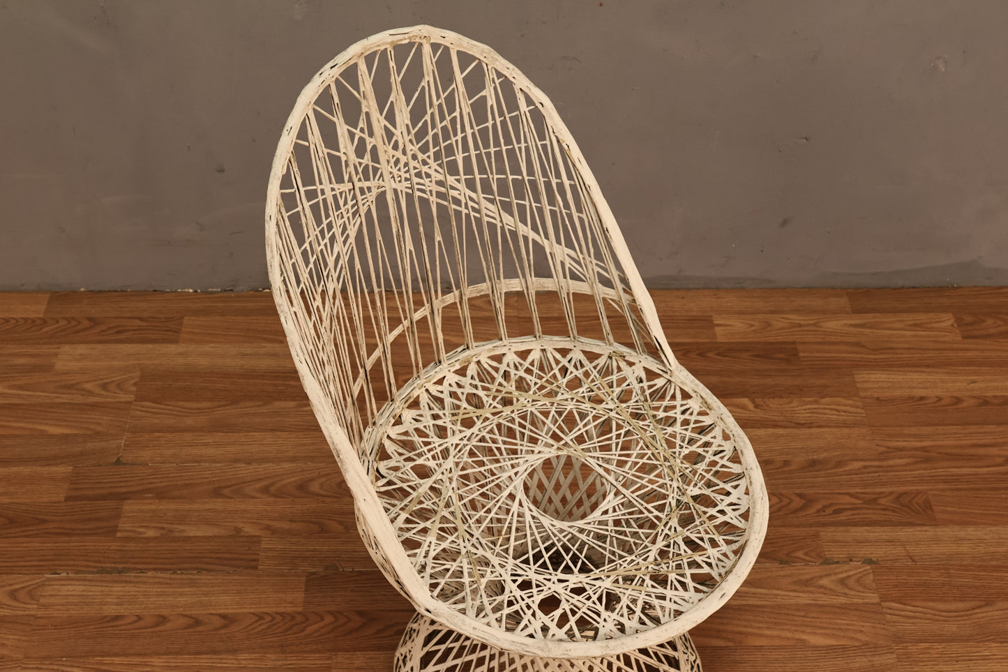 Mid Century White Spun Fiberglass Side Chair - ONLINE ONLY