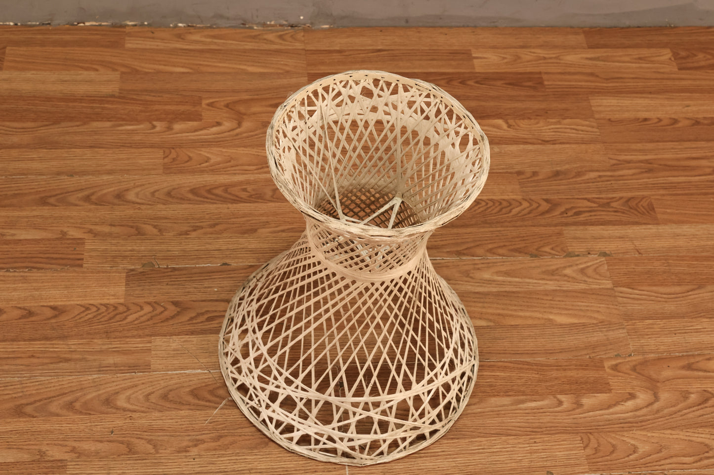 Mid Century White Spun Fiberglass Planter