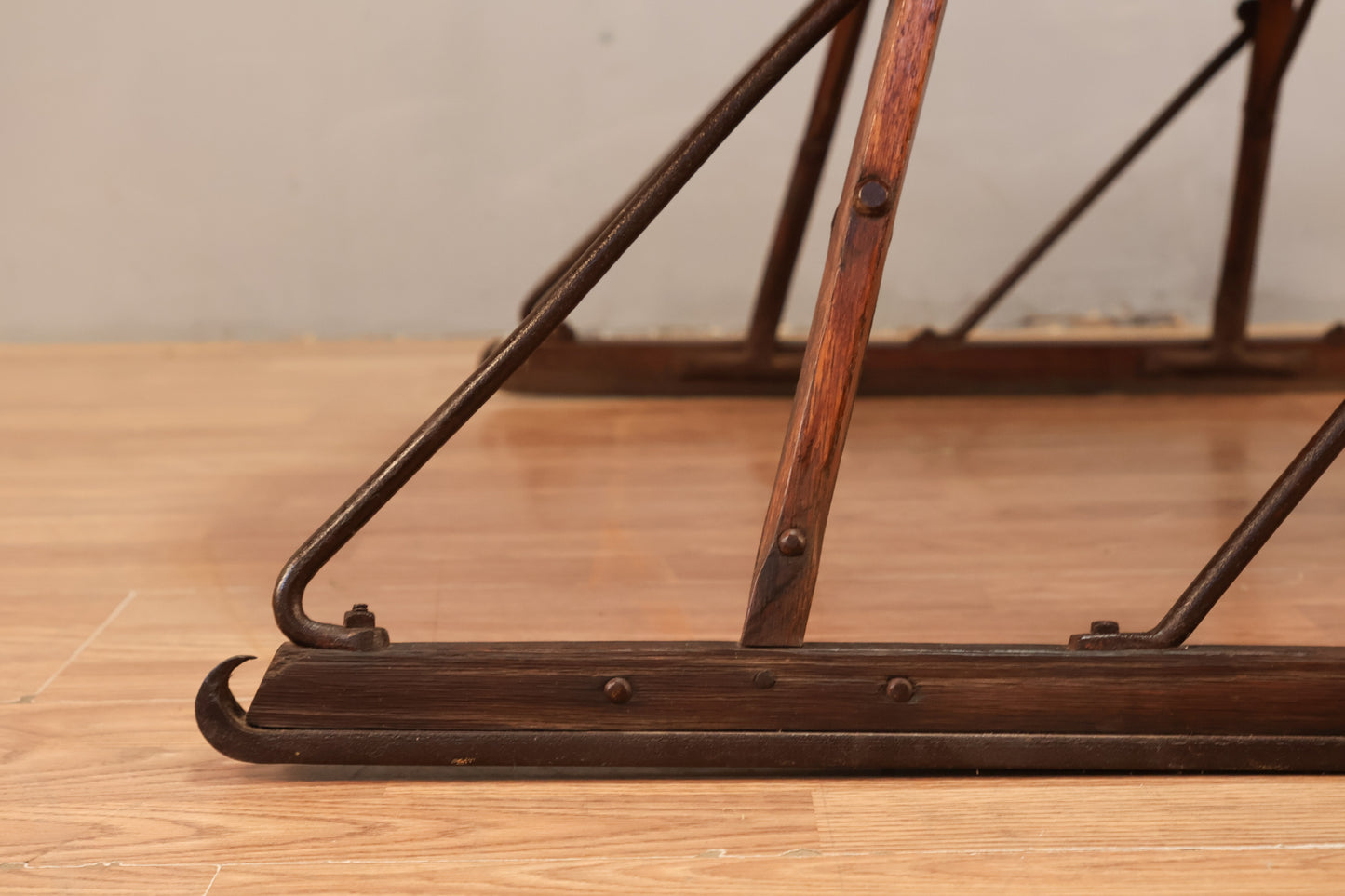 Large Antique Oak & Iron Sled - ONLINE ONLY