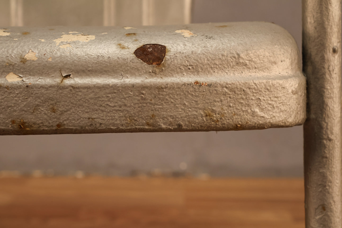 Rustic Metal & Silver Shell-Back Armchair