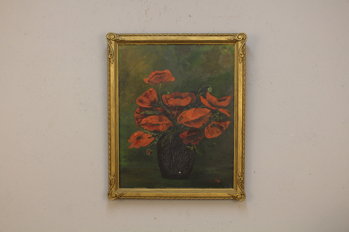 Red Poppy Still Life Oil Painting