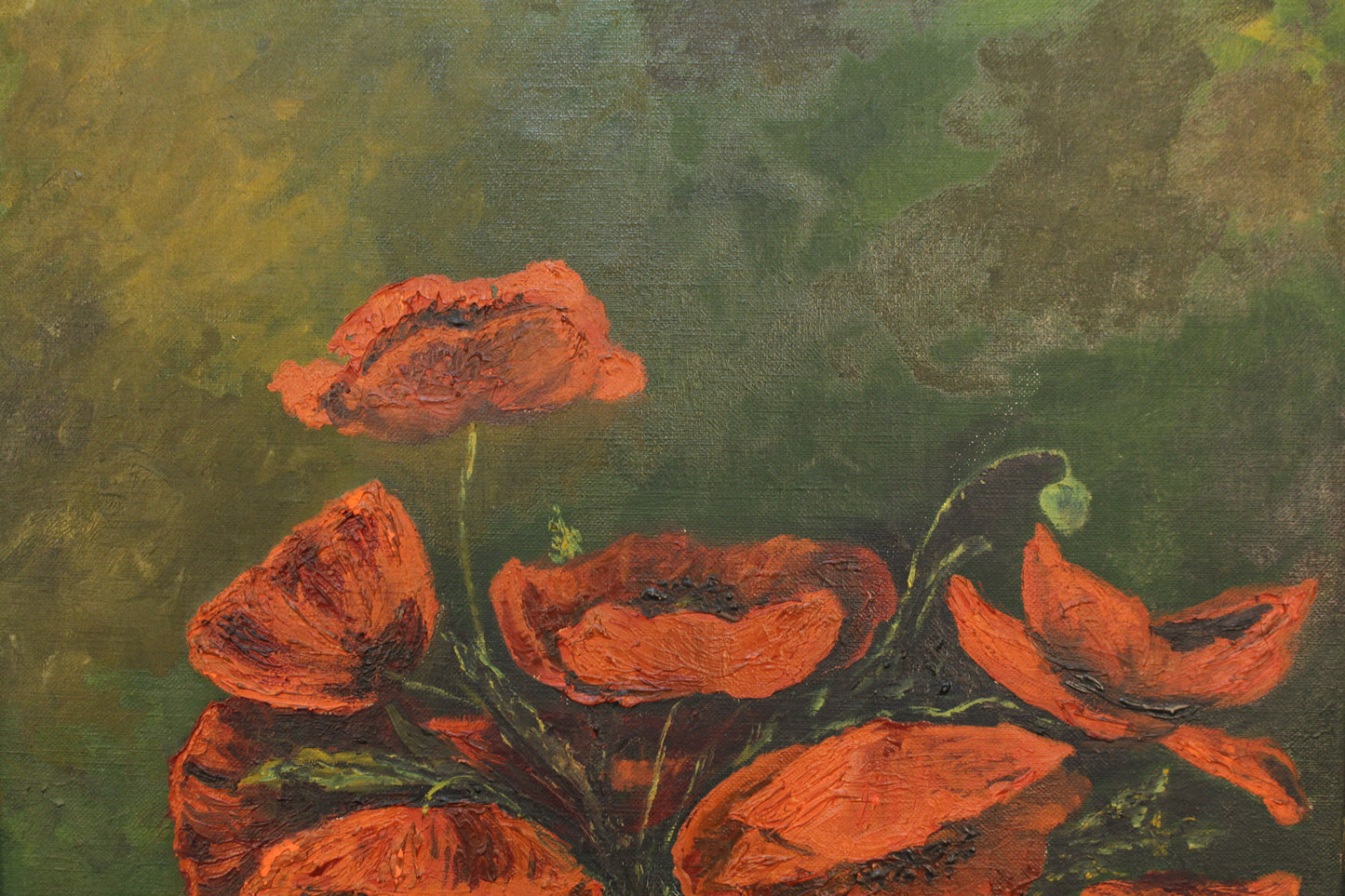 Red Poppy Still Life Oil Painting