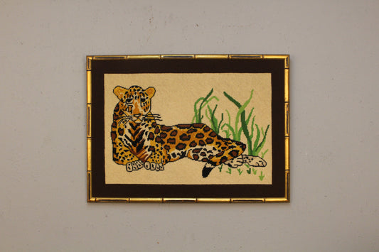 Framed Cheetah Cross-Stitch