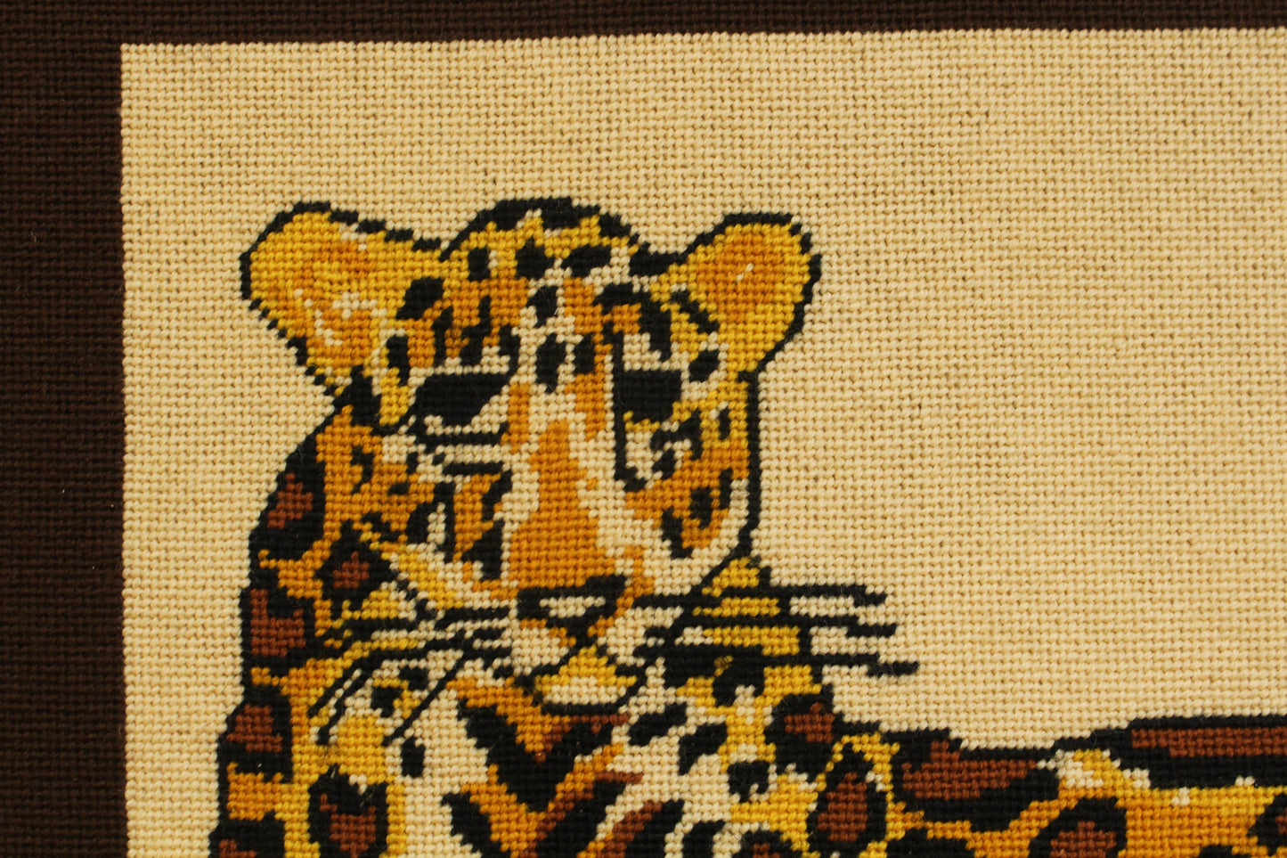 Framed Cheetah Cross-Stitch