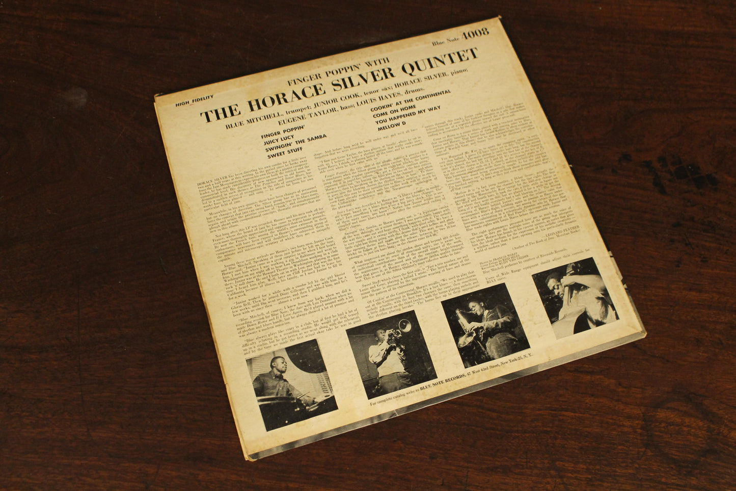 "Finger Poppin' with the Horace Silver Quintet" Blue Note LP