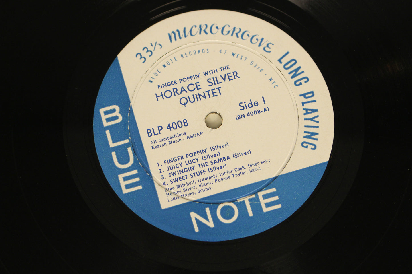 "Finger Poppin' with the Horace Silver Quintet" Blue Note LP