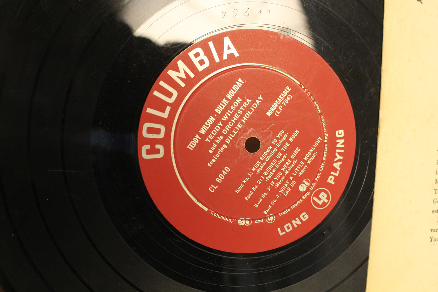 Teddy Wilson & His Orchestra Featuring Billie Holiday 10" Record