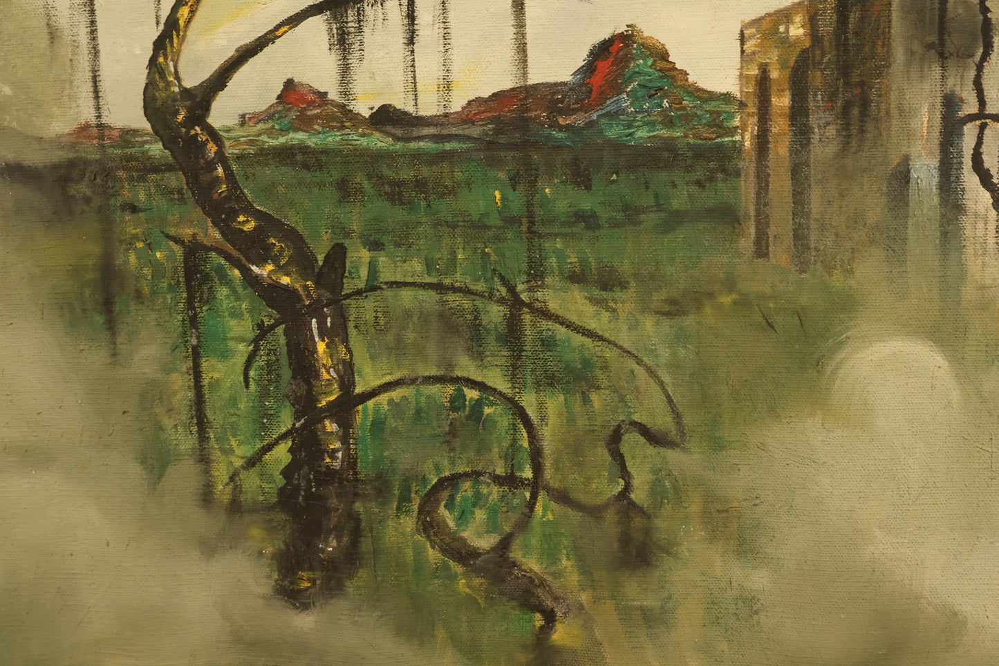 Mid Century "Desolate Ruins" Painting