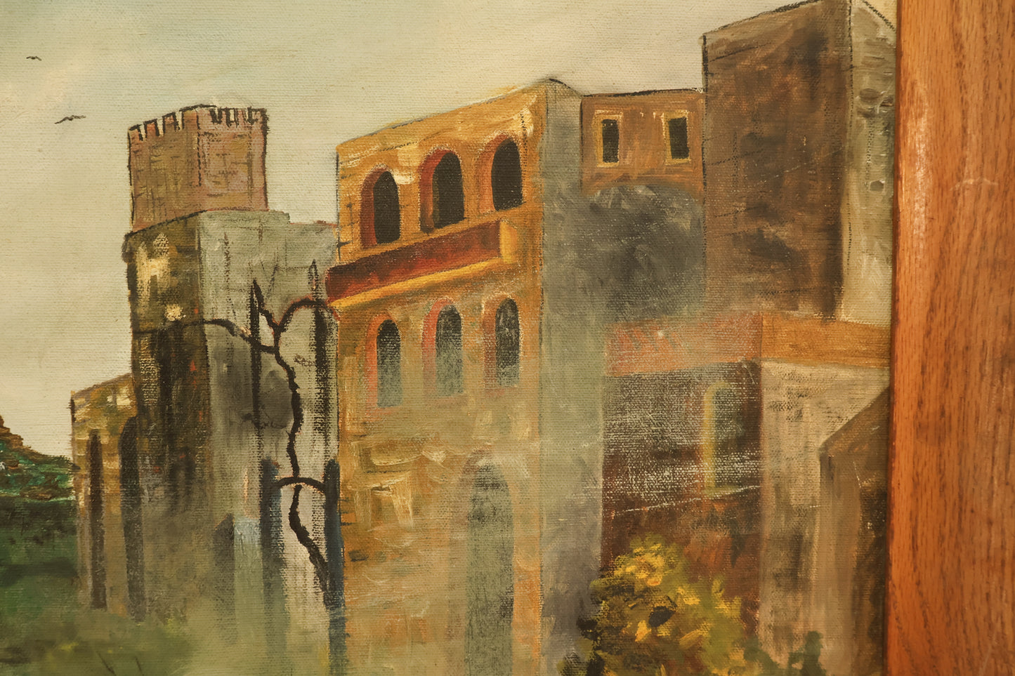 Mid Century "Desolate Ruins" Painting