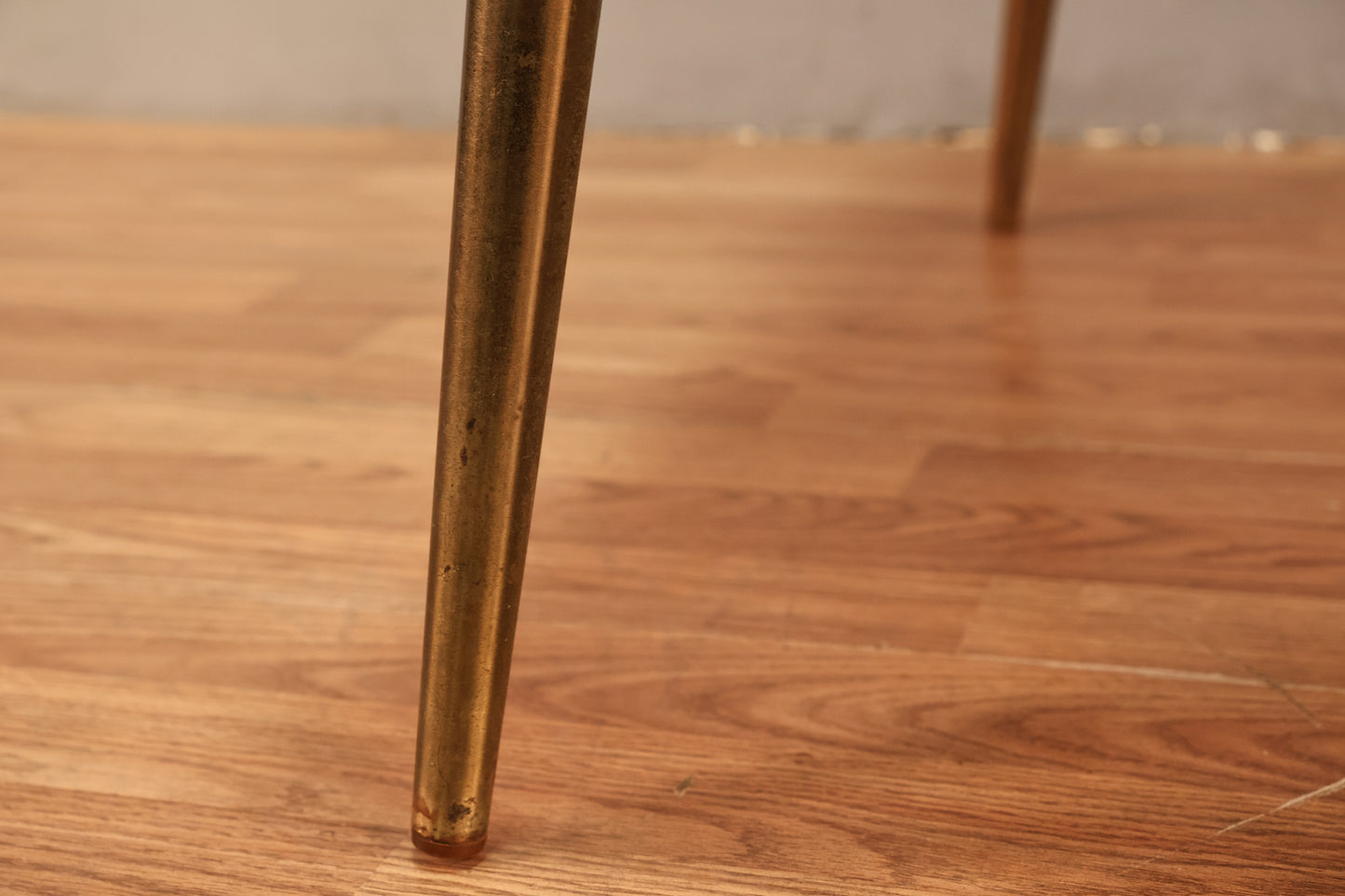Ash Laminate & Brass Stepback Table