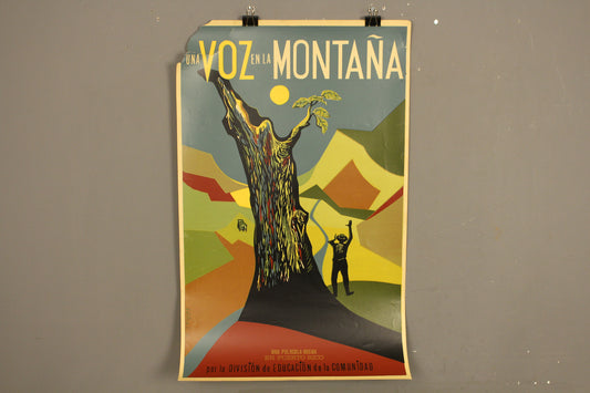 "Una Voz en la Montaña" 1952 Silkscreen Movie Poster