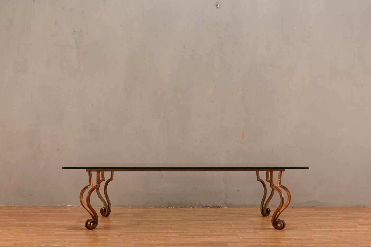 Large Gold & Glass Coffee Table - ONLINE ONLY