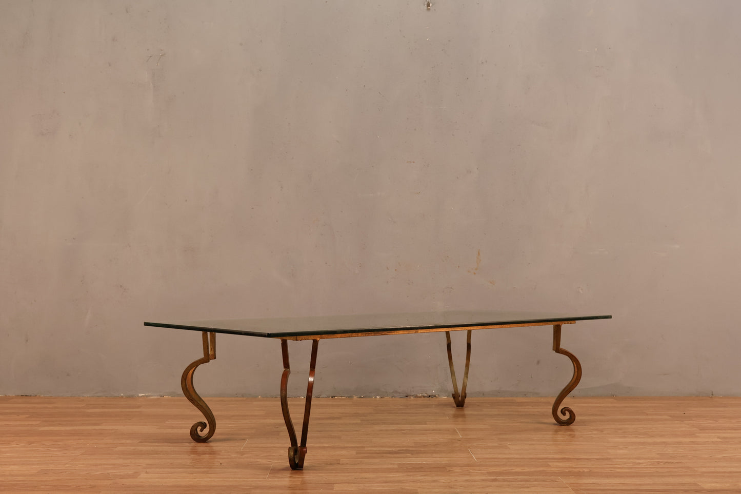 Large Gold & Glass Coffee Table - ONLINE ONLY