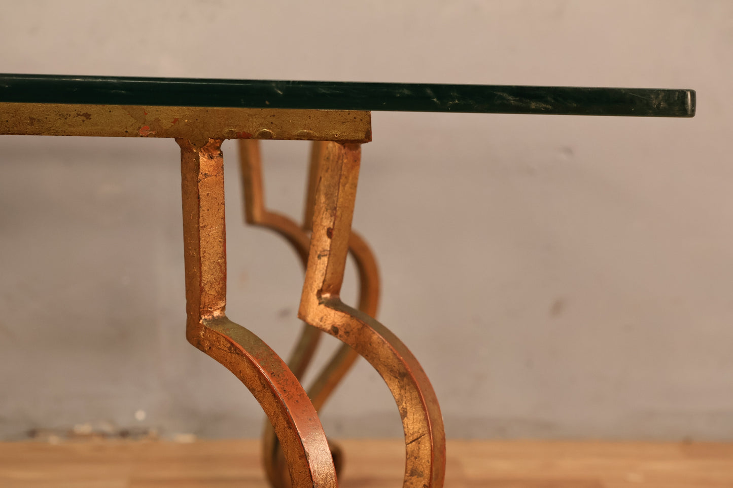 Large Gold & Glass Coffee Table - ONLINE ONLY
