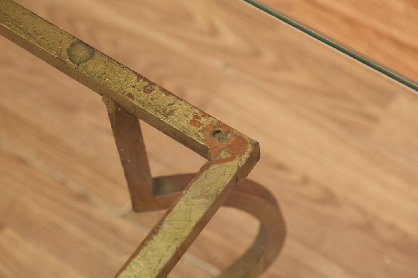 Large Gold & Glass Coffee Table - ONLINE ONLY