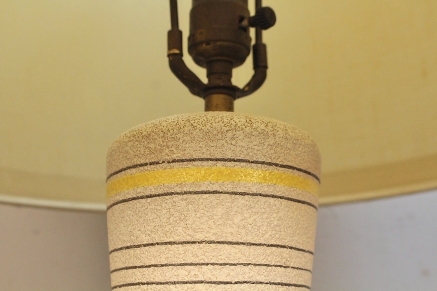 Large Raymor Striped Chalkware Table Lamp