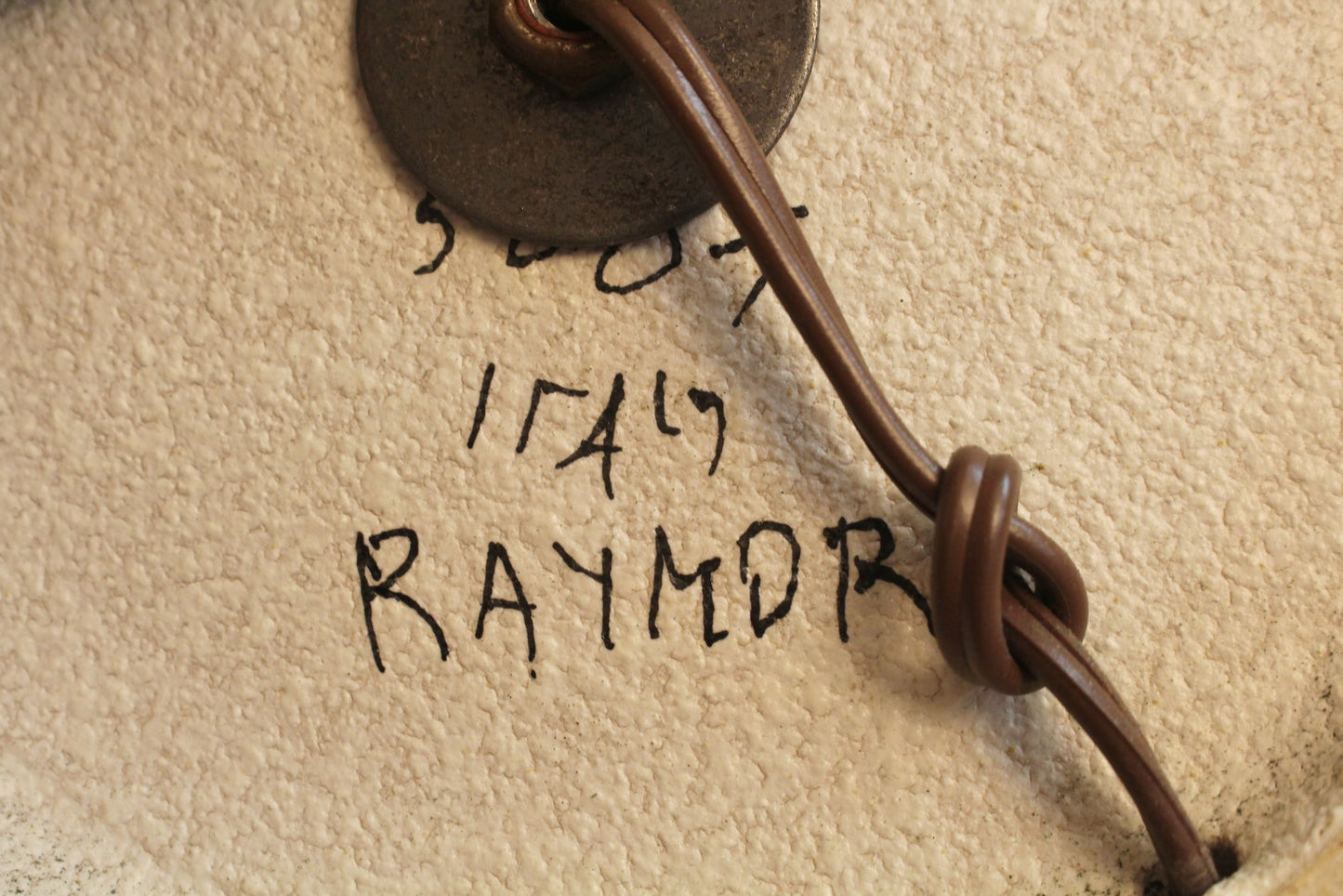 Large Raymor Striped Chalkware Table Lamp
