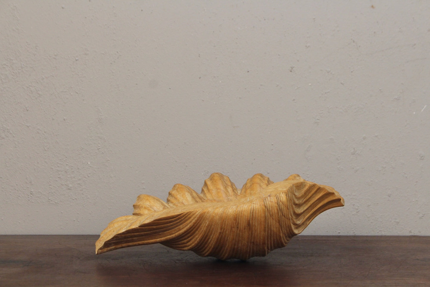 Carved Wooden Seashell Bowl