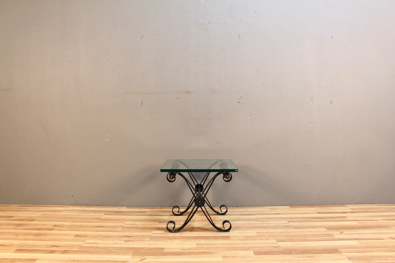 Glass-Top "X" Side Table - ONLINE ONLY