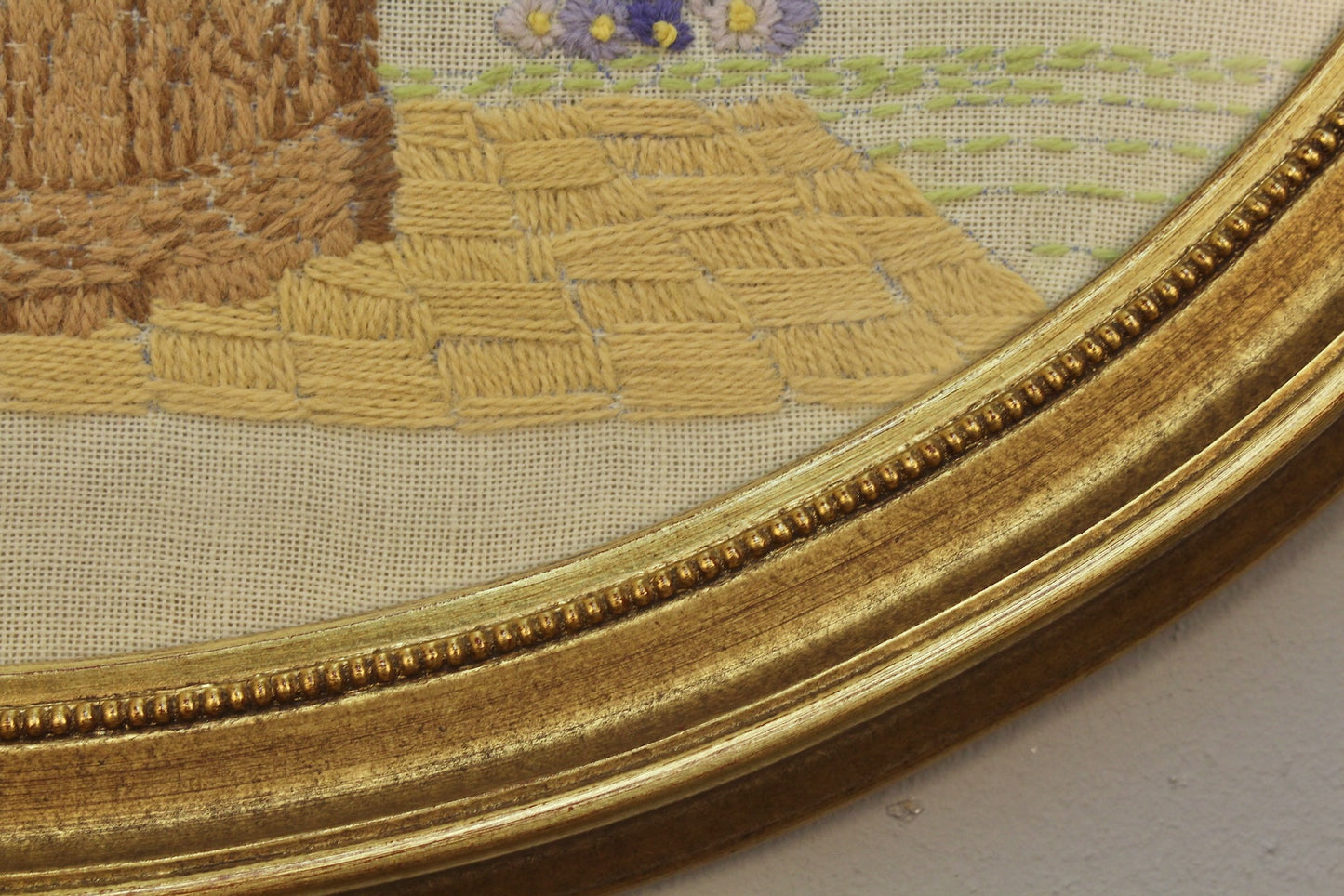 "Basket Bouquet" Needlepoint Art