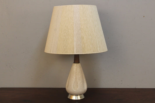 Mid Century Cream Chalkware Table Lamp