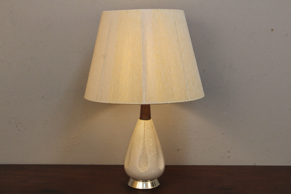 Mid Century Cream Chalkware Table Lamp