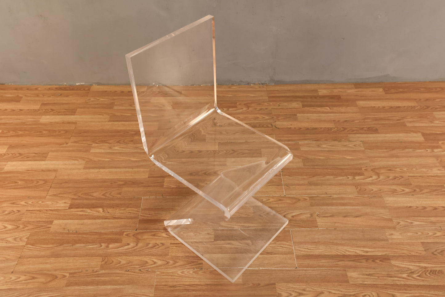 Lucite Zig-Zag Accent Chair