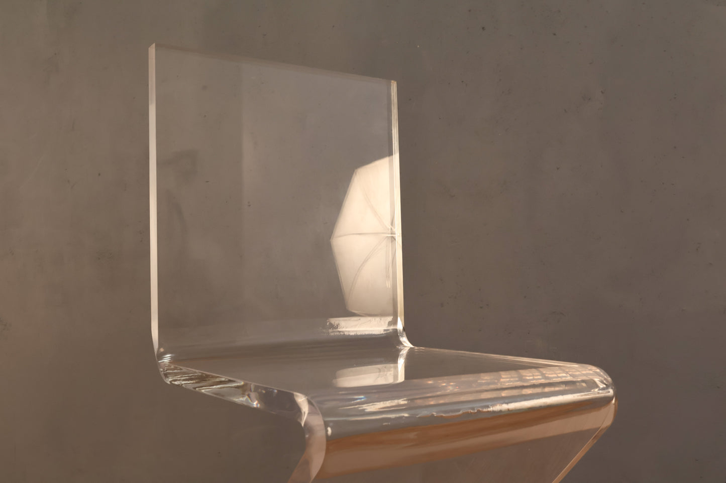 Lucite Zig-Zag Accent Chair