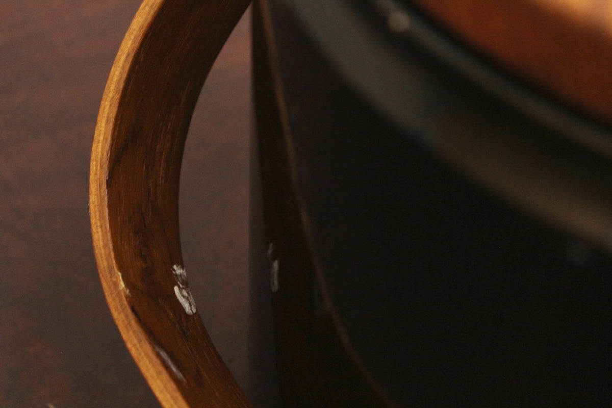 Georges Briard Teak & Black Vinyl Ice Bucket