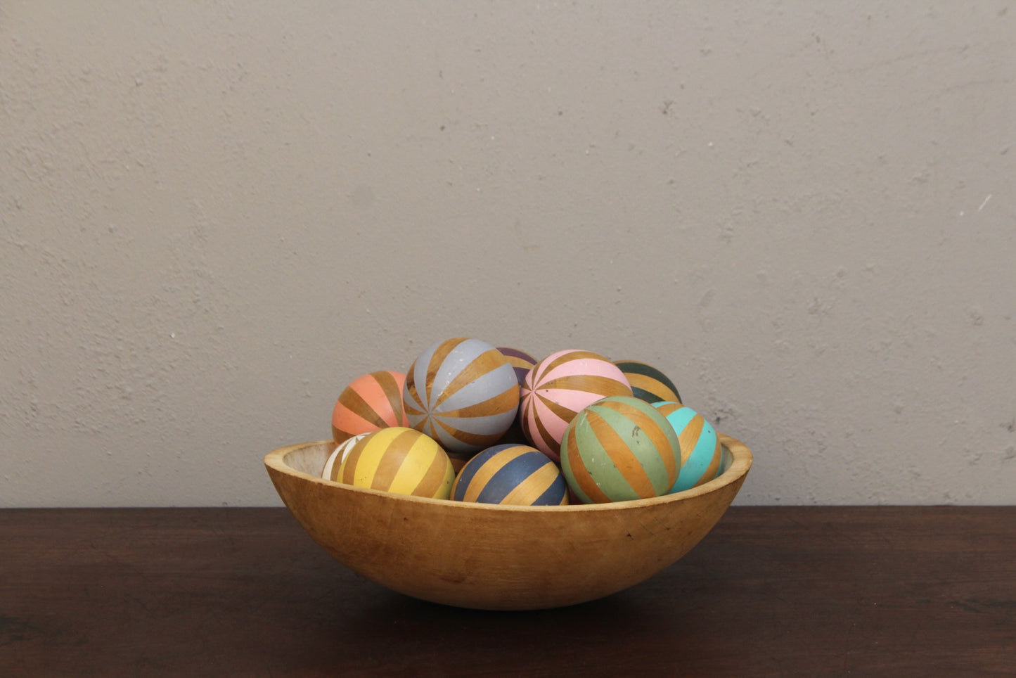 Bowl of Painted Wooden Balls